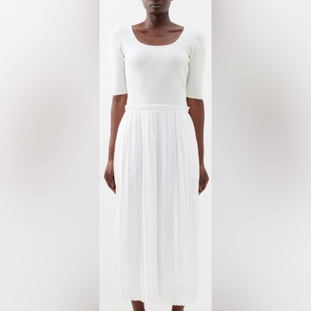 Sea New York Grier scoopneck midi Poplin dress